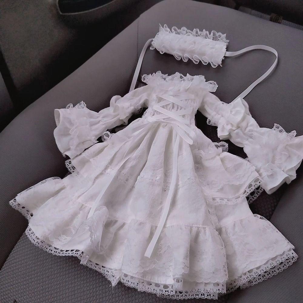 Vintage Bjd Baby Clothes Dress Up Doll Retro Dress Women Girls Doll Lolita Skirt  30cm