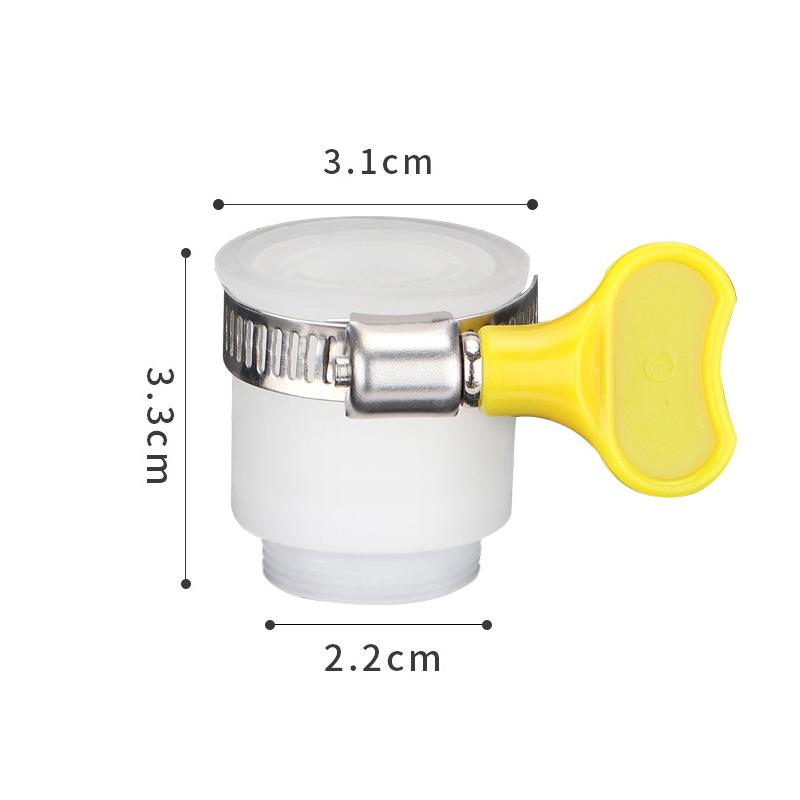 Water Tap Connector Thick Brass Threaded Adapter Tap Adapter Water Faucet Extender Adjustable Yellow Plastic Handle Hand Twist