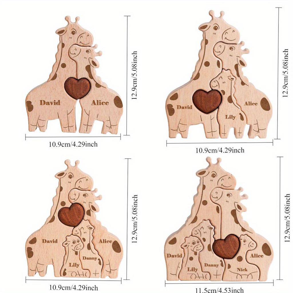 Cross-Border Wooden Little Penguin Family Puzzle Ornament - Festival Gift & Warm Family Decoration