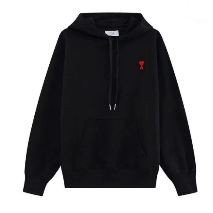 Unisex Embroidered Heart Pullover Hoodie - Spring/Autumn Casual Zipper Sportswear