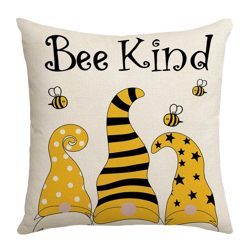 Bee Day Pillow Cartoon Spring and Summer Sofa Pillow Living Room Decoration Sunflower New Printed Pillow Cover