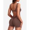 Tuta da donna a collo rotondo senza maniche, vestibilità aderente, vita alta, con cut-out sulla schiena, per yoga, allenamento, abbigliamento athleisure quotidiano