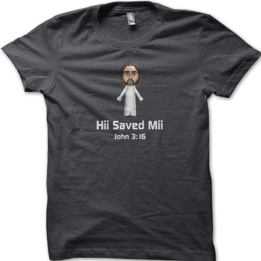 Hii SAVED Mii Jesus JOHN 3:16 printed cotton T-shirt 8965 S