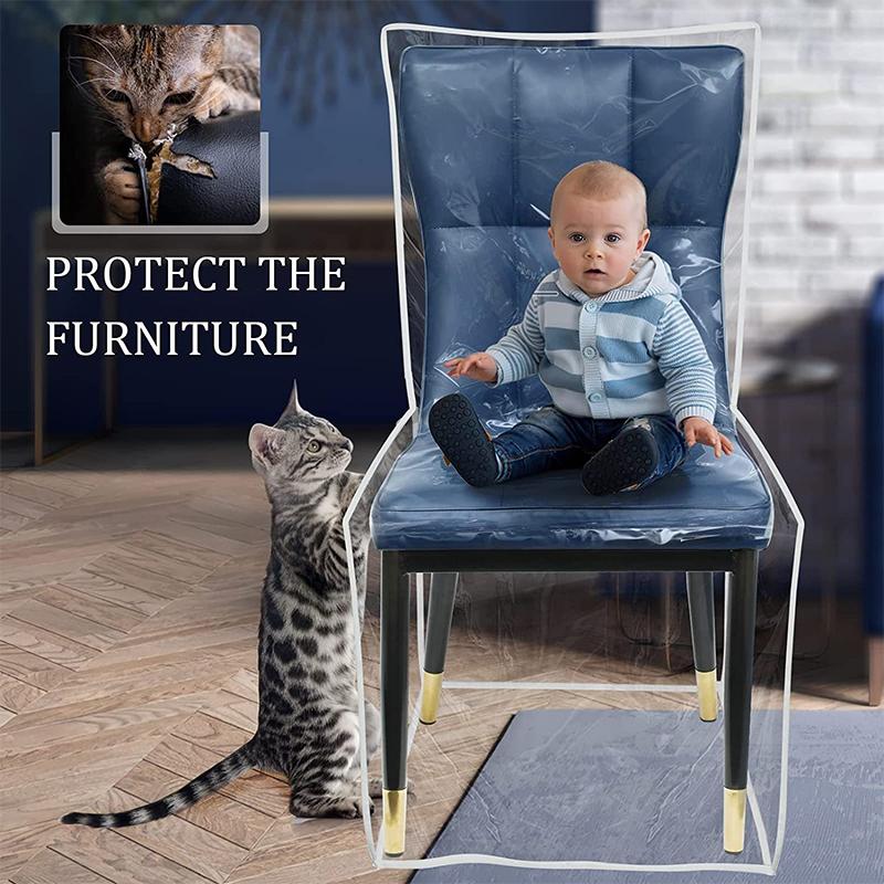 Plastic Dining Chair Covers Waterproof Pvc Seat Chair Protector Short/Medium/Long Seat Dustproof Cover For Home Kitchen Bedroom