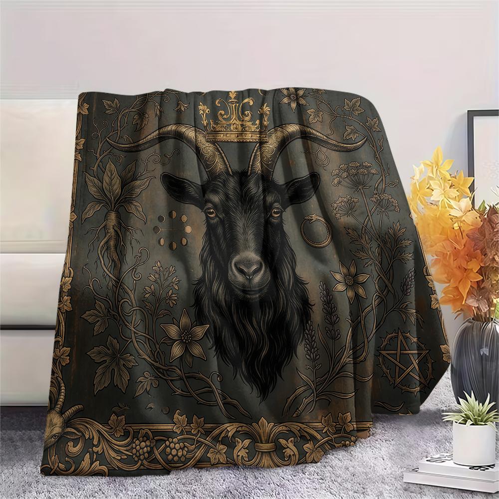Retro Dark Gothic Animal Print Flannel Blanket High quality Comfortable for All Seasons Home Decor Warmth and Comfort Perfect for Christmas Gifts