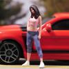 1/64 Cool Girl Figure Tiny Female Layout Decoration Collection Trains Architectural Car Model