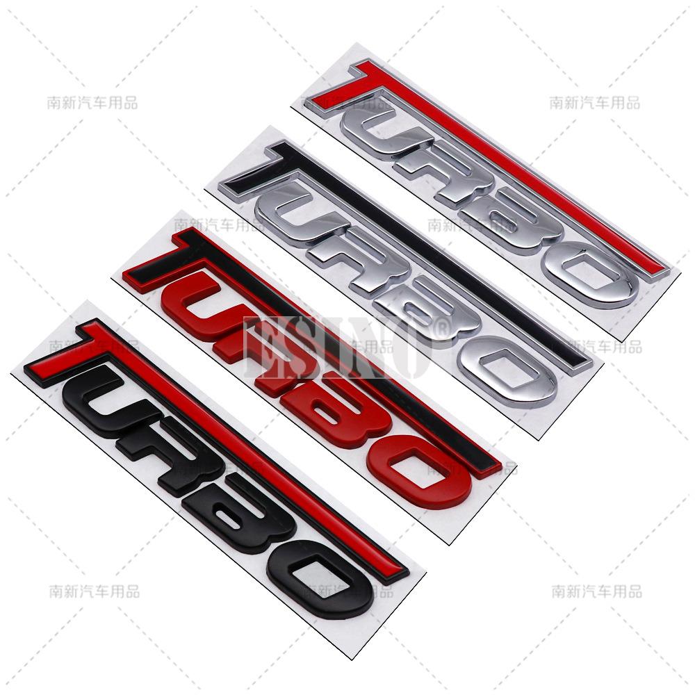 Htyng6 New 3D Turbo Metal Zinc Alloy Fender Adhesive Emblem Rear Trunk Badge Car Body Sticker Decal