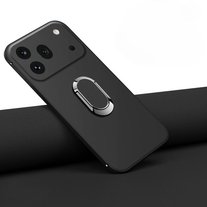 For Honor 600 Pro Case Finger Metal Ring Kickstand Phone Case Car Holder Matte Soft Silicone Housing for Honor 600 Pro Phone Casing