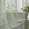 Fransk Stil Gardiner Gröna Genomskinliga Gardiner Vintage Dörrgardiner Ljusfiltrerande Dubbla Lager Spets Genomskinliga Gardiner Sovrum Avdelningsgardiner Buk