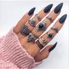 Retro Elephant Palm Water Drop Ring Set of Ten