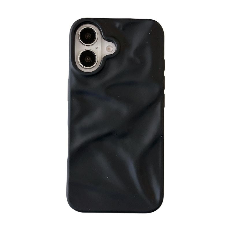 Matte Candy Color Folding Wrinkled Texture Phone Case For For Iphone 16 1 14 13 12 11 Pro Max 16 Plus Shockproof Soft TPU Cover