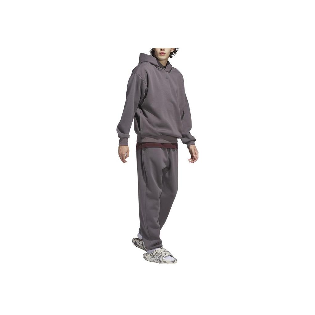 Adidas Basketball Ss25 Logo Comfortable Casual Hoodie, Unisex Basketball Streetwear Hoodies Charcoal Gray JL6873