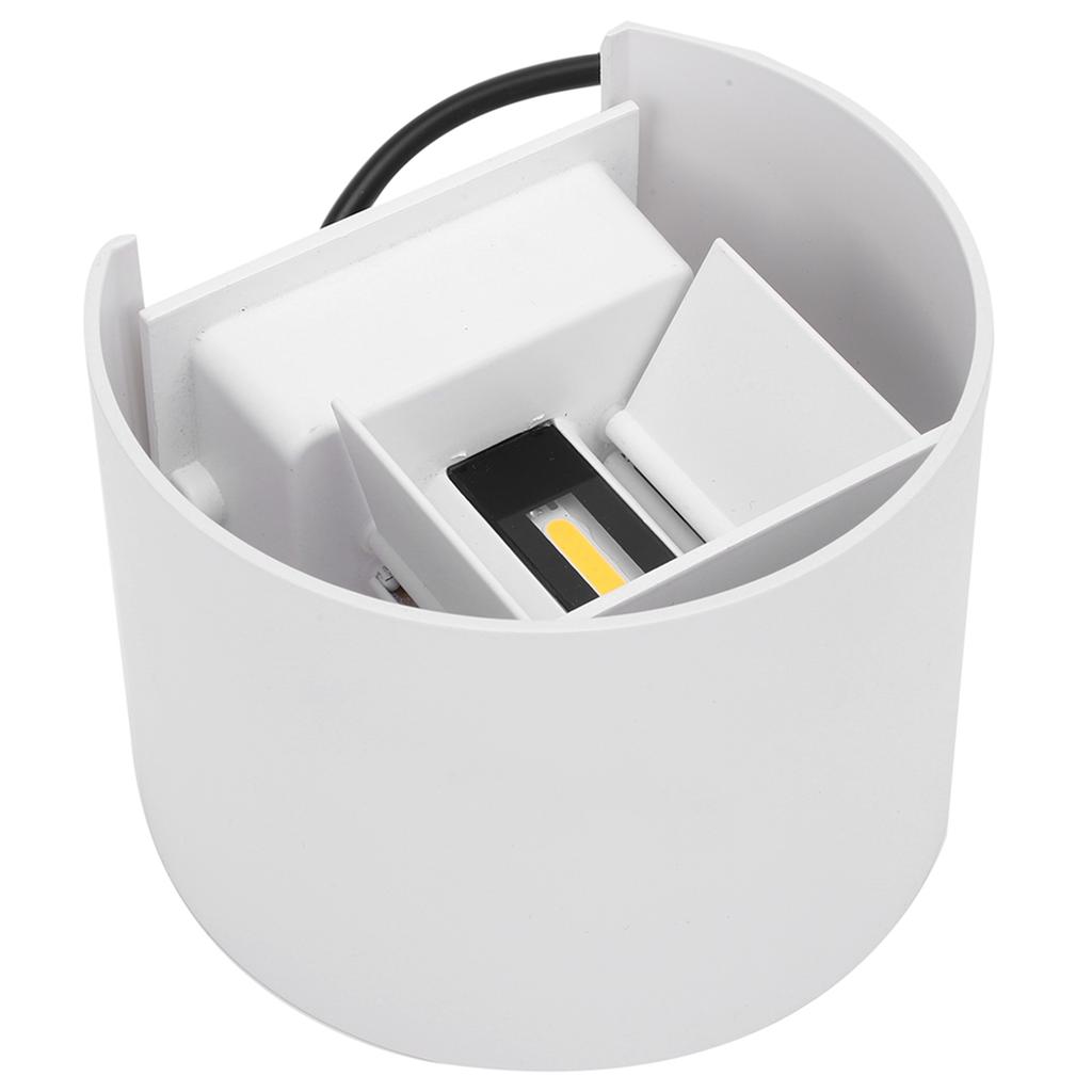 12W Outdoor LED Wall Lamp IP65 Waterproof Aluminum Up and Down Lighting Wall Light AC85‑265VWhite Shell Warm White Light