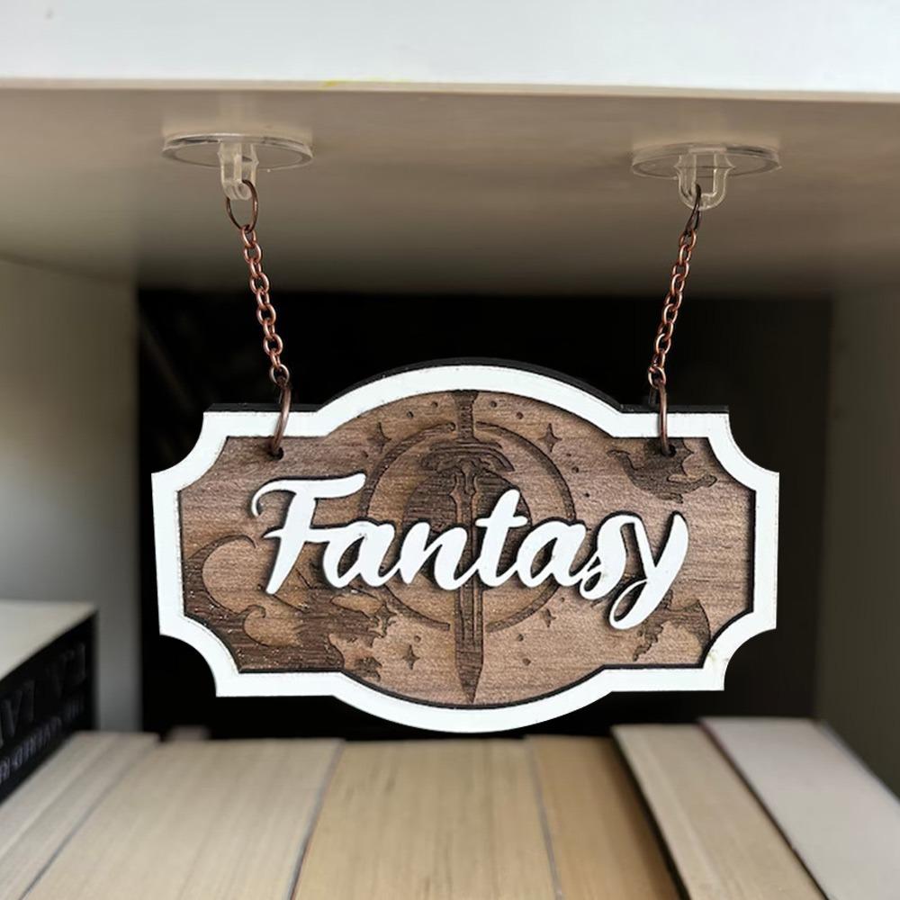 

Dark Romance Bookshelf Hanging Decoration Wooden Bookshelf Classification for Library