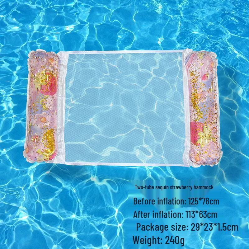 Foldable Striped Inflatable Pool Float Hammock Recliner