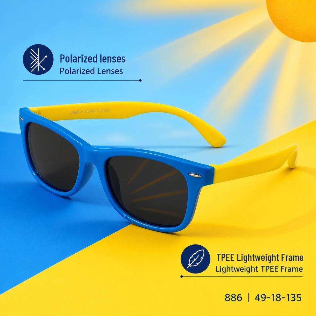 Children's Colorful Korean Style Polarized Sunglasses - Internet Celebrity Version TPEE886