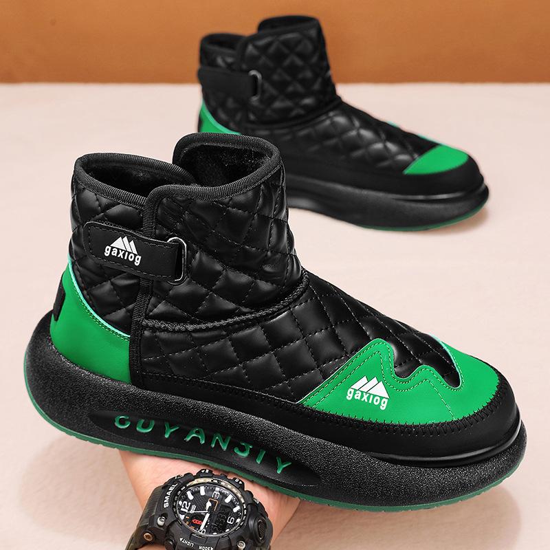 Men's shoes autumn and winter new velvet thickened snow boots non-slip high-top fashion trendy shoes men's cold-proof casual large cotton shoes