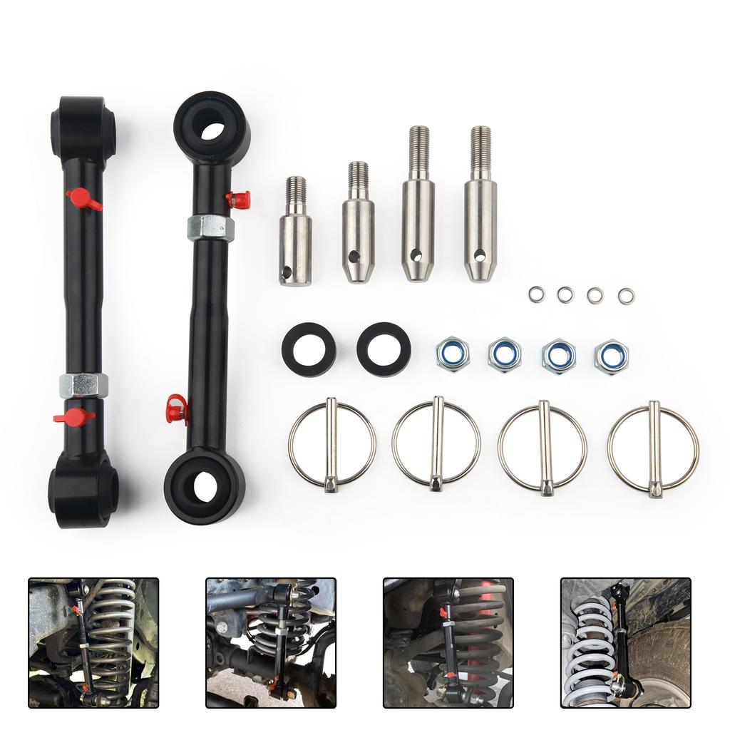 2.5"- 6" Front Sway Bar Links Quicker Disconnect System Kit for Jeep Wrangler JK 2007-2018 Adjustable Upgrade Swaybar Lifts