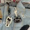 Cartoon Cute Cat And Fish Key Chain Student Backpack Earphone Case Pendant Decoration Car Key Accessories Jewelry Gifts