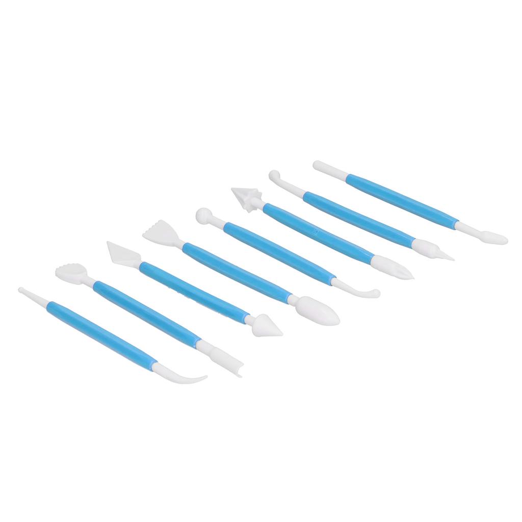 8Pcs DIY Fondant Tool Cake Pastry Carving Cutter Chocolate Decorating Mold Set for BakeryBlue