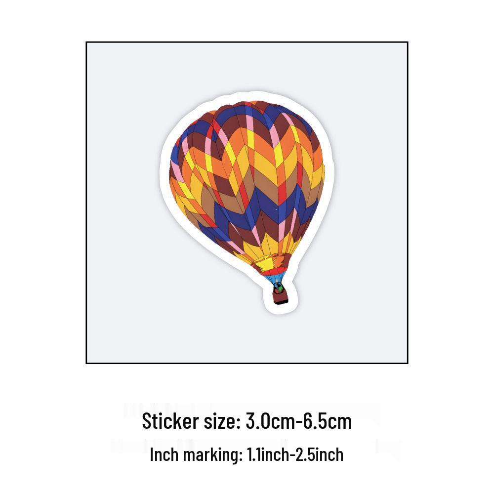 60 Turkish Hot Air Balloon Helmet Stickers for Kids: Cartoon Decorations, Waterproof
