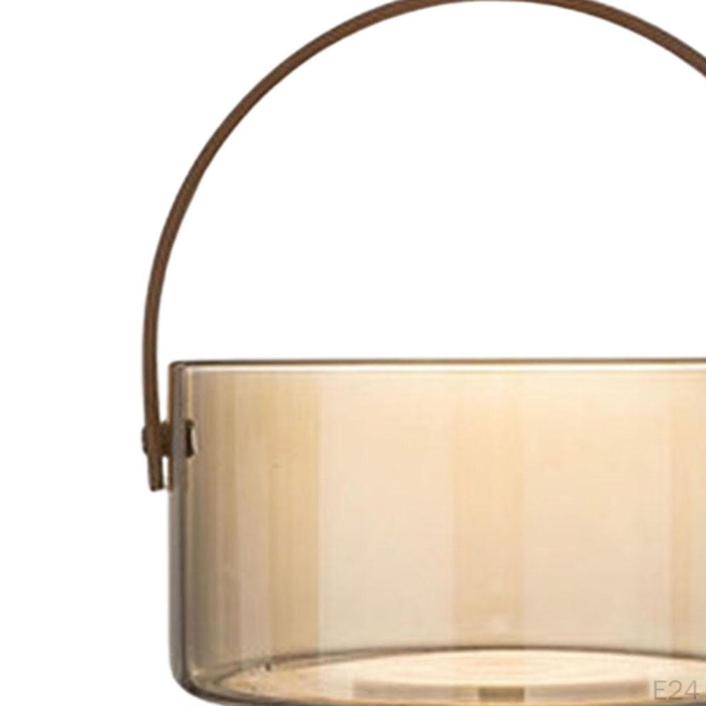 Glass Serving Tray with Handle Round Dried Basket Kitchen Supply for Parties Decor