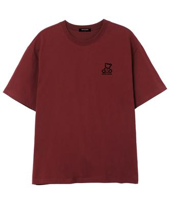 Ujeu Teddy Bear Oversized Short-Sleeve T-Shirt (Ds009) Wine