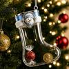 Festive Nutcracker Holiday Charms Fillable Christmas Stocking Acrylic Ornament, Transparent Candy Filled Tree Decorative Ornaments for Party