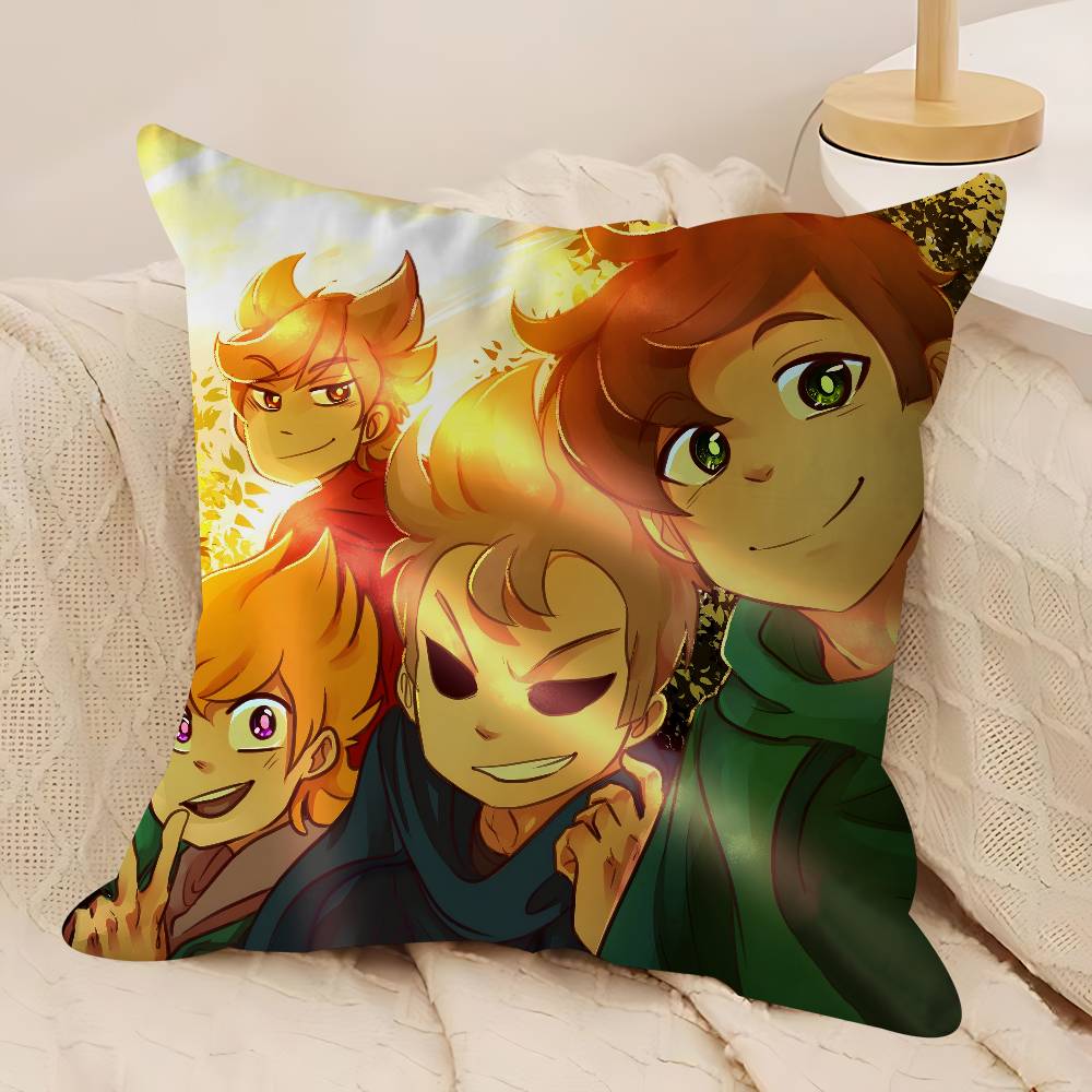 Animated E-Eddsworld Pillow Case Removable Washable Cushion Cover – All-Season Soft Linen