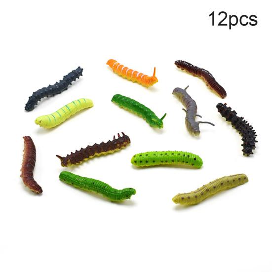 12Pcs/Set Lifelike Insects Worms Soft Stretchy Trick Toy Halloween Party Props