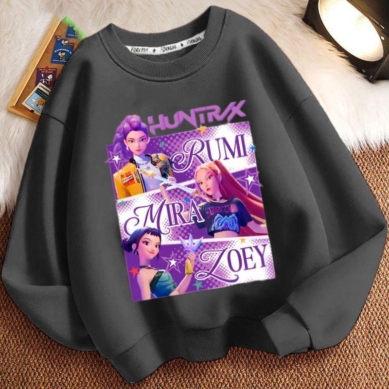 Children's Witch Hunt Team Round-neck Hoodies for Autumn and Winter, Long-sleeved Casual Jackets for Boys and Girls