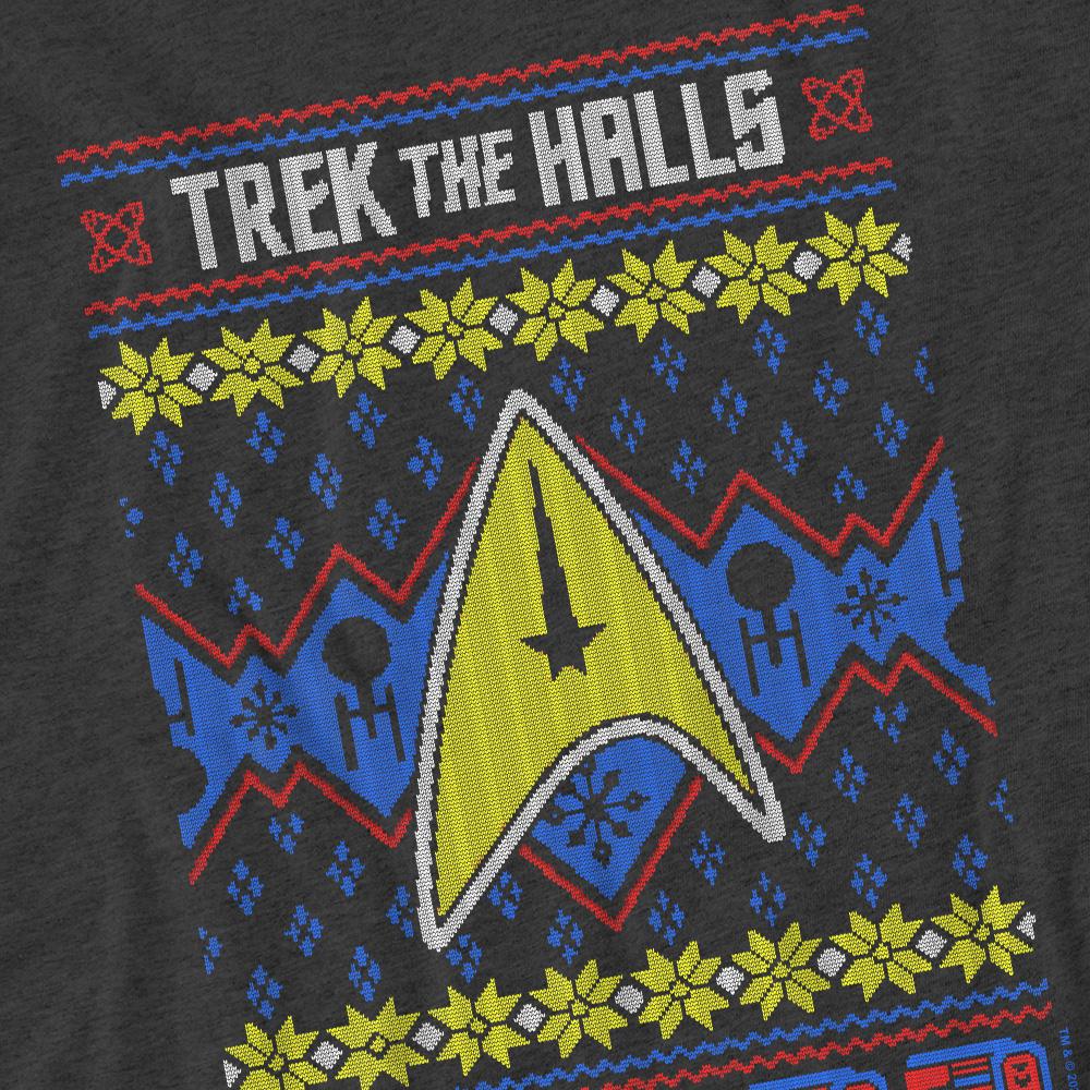 STAR TREK Unisex Adult Trek the Halls Ugly Christmas T-Shirt