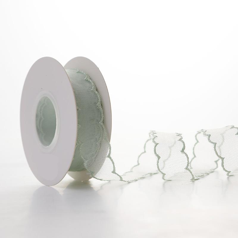 

10Yards/Roll Green Series 2.5cm Floral Ribbons for Gift Packing Hair Bows Decor DIY Clothing Sewing Supplies Gift Wrapping B