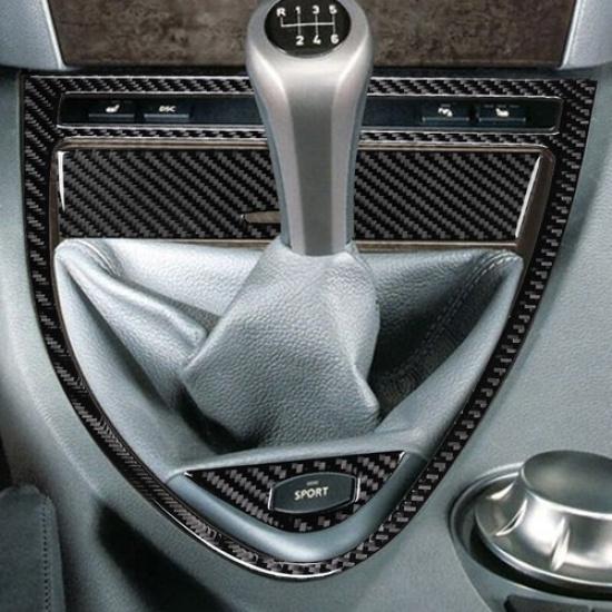 3pcs Carbon Fiber Manual Transmission Gear Shift Panel Cover For BMW 6 E63 E64