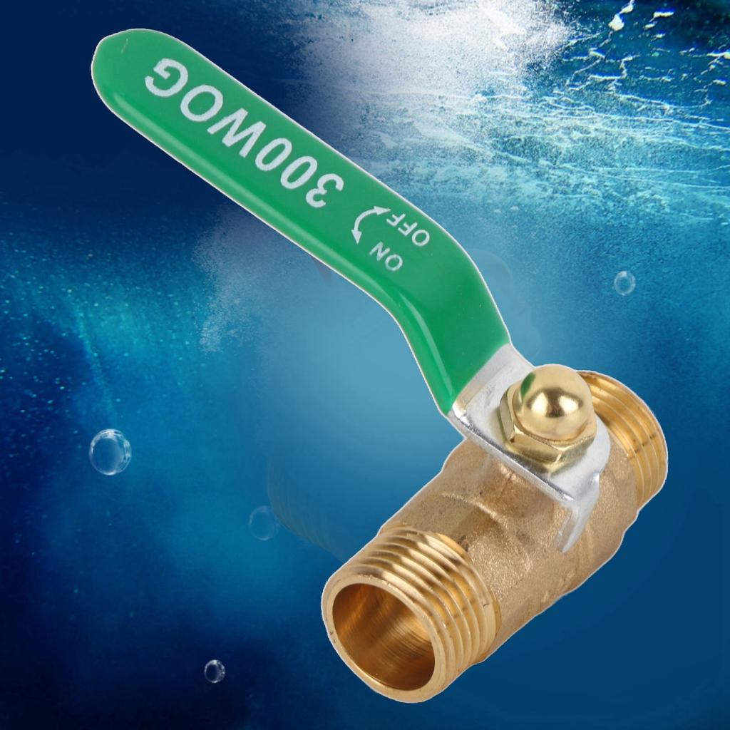 Male To Male Thread Brass Pipe Ball Valve Two Way Mini Ball Valve Shut Off Valve (G1 2 )