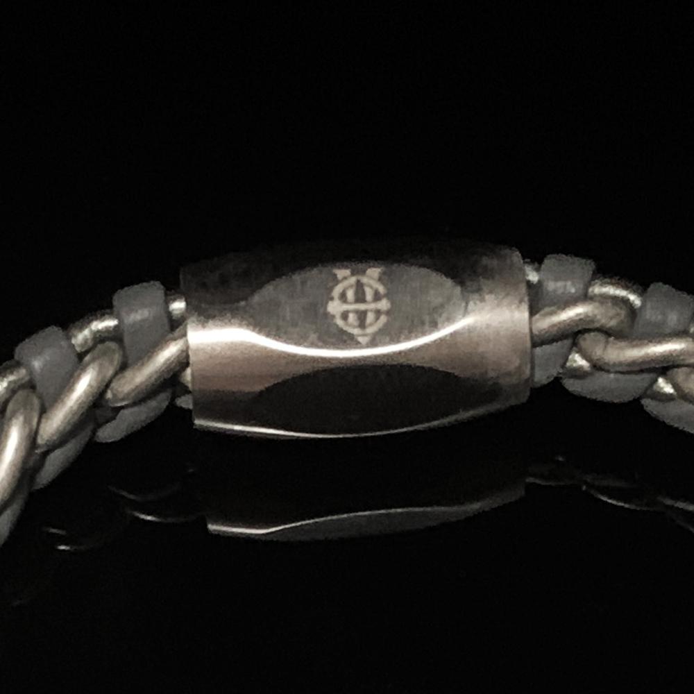 Eightvolume Ev Leather Chain Bracelet 12 (Gray & Steel)