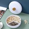 Divided Serving Tray 3 Compartments Sturdy Plastic Simple Multifunction Fruit Tray with Lid for Family Party