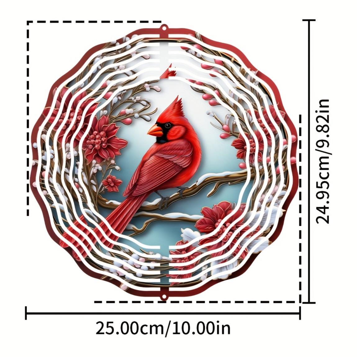 

Яркий красный кардинал флюгер – 3D кинетическая садовая скульптура из нержавеющей стали с цветочным дизайном, всесезонный декор для двора, окна 01A