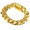 Bracciale Cubano in Acciaio Inossidabile Colore Oro 18k Uomo Donna