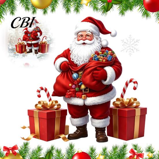 Holiday Glass Stickers Santa Claus Window Static Sticker, Reusable Waterproof PVC Christmas Decal, Decorative Ornaments HD Printing Clings for