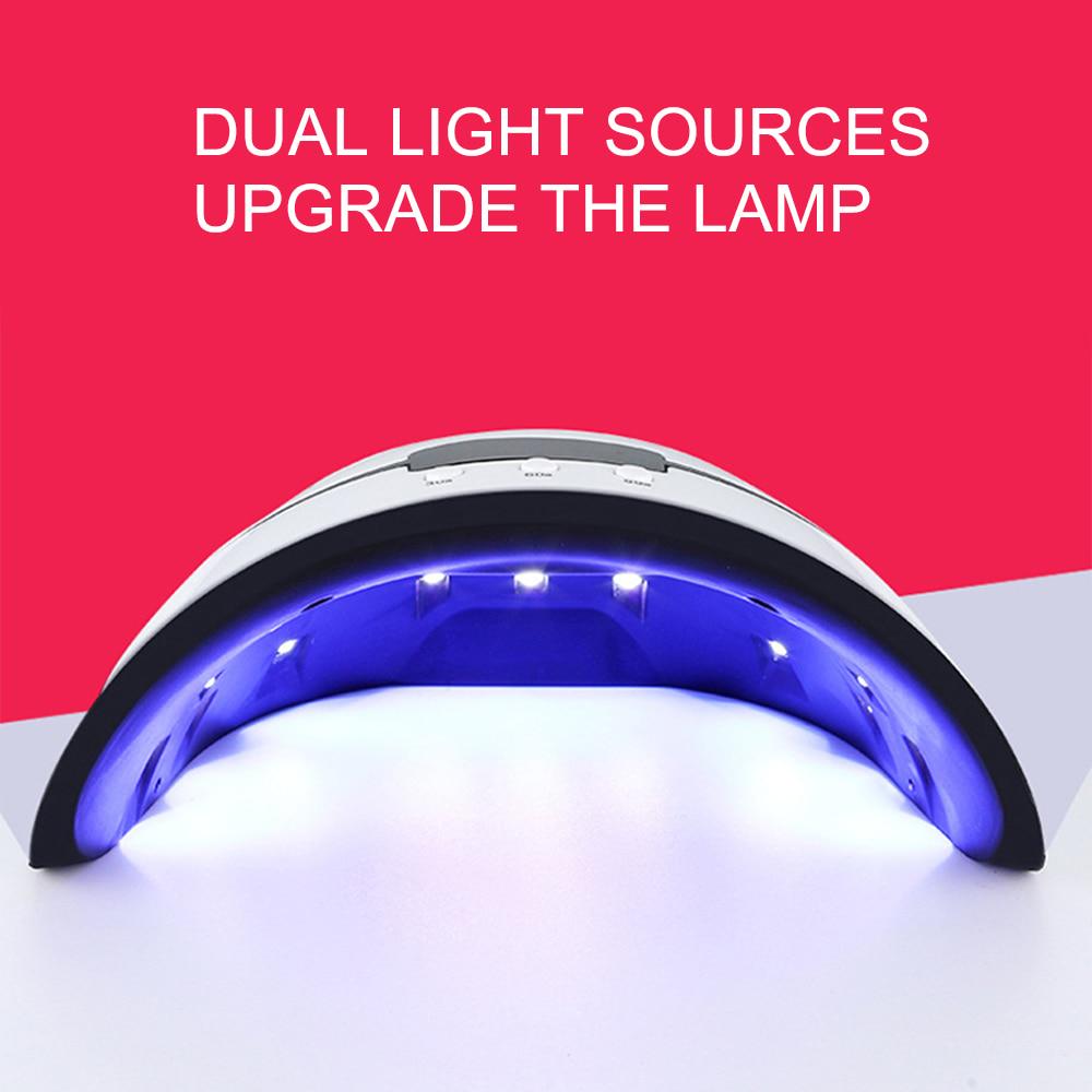 36W UV Led Lamp for Nails Manicure LCD Screen Lamp Curing All Gel Polish Smart Sensor 12 LED Beads