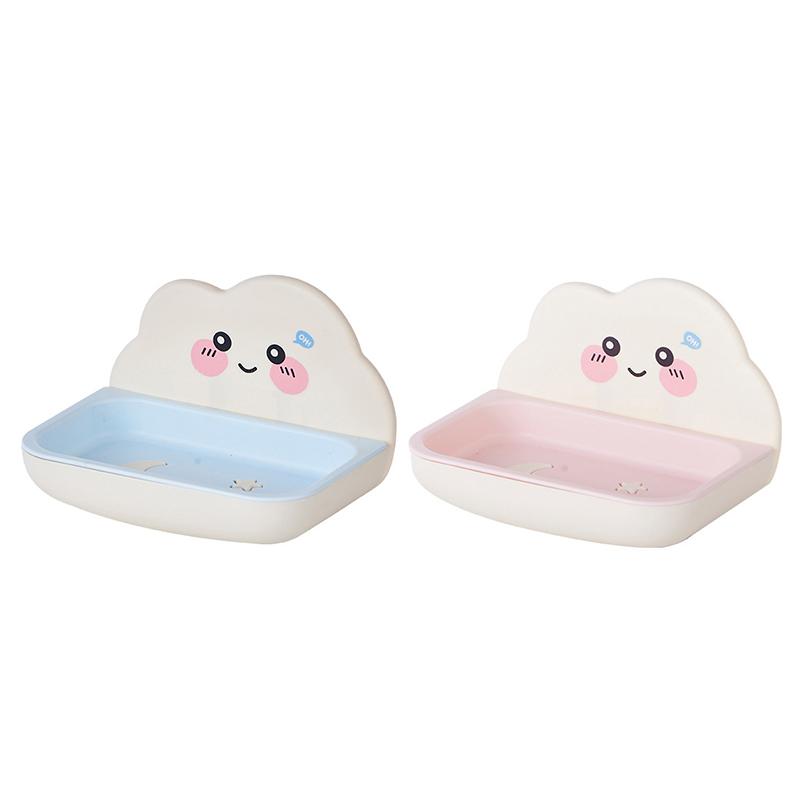 Kreative Wolkenform Seifenbox Entwässernd Rutschfest Seifenschale Wandmontiertes Badezimmerzubehör Niedlicher Seifenhalter für Zuhause Bad