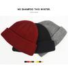 Unisex Autumn Winter Ribbed Knitted Hat Soft Cuffed Short Melon Cap Men Women Navy Style Beanie Hat