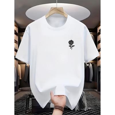 Taglie Europee Uomo Casual Sportivo Trendy Fitness Outdoor Maglietta a Maniche Corte, alla Moda Design con Stampa 2D, Vestibilità Elastica Comoda per l'Esercizio