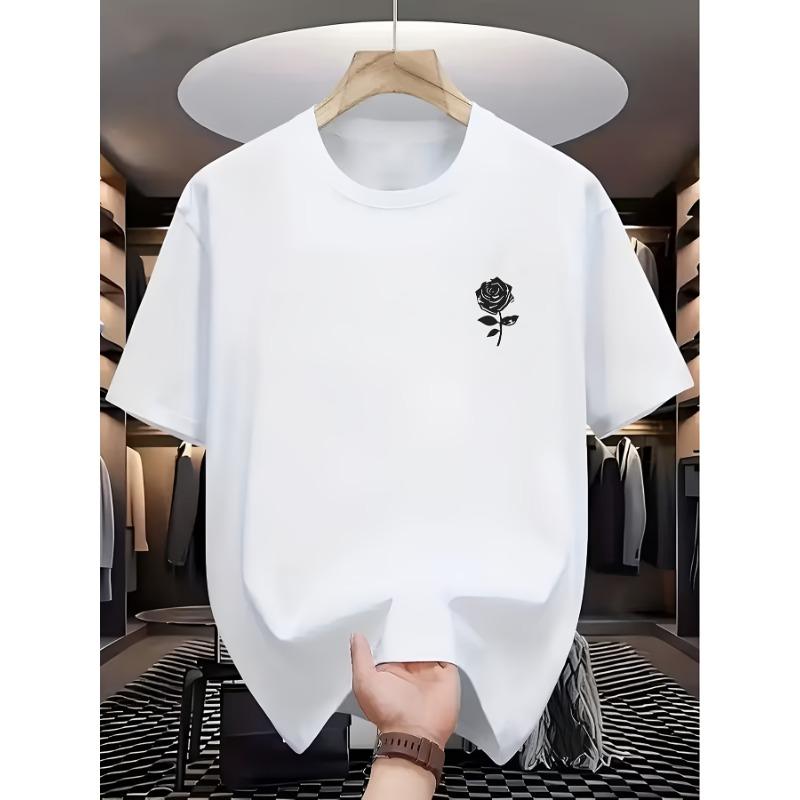 

European sizes Men S Casual Sports Trendy Fitness Outdoor Short-Sleeve Shirt, Fashionable 2D Print Design, Elastic Comfortable Fit for Exercise 4XL білий