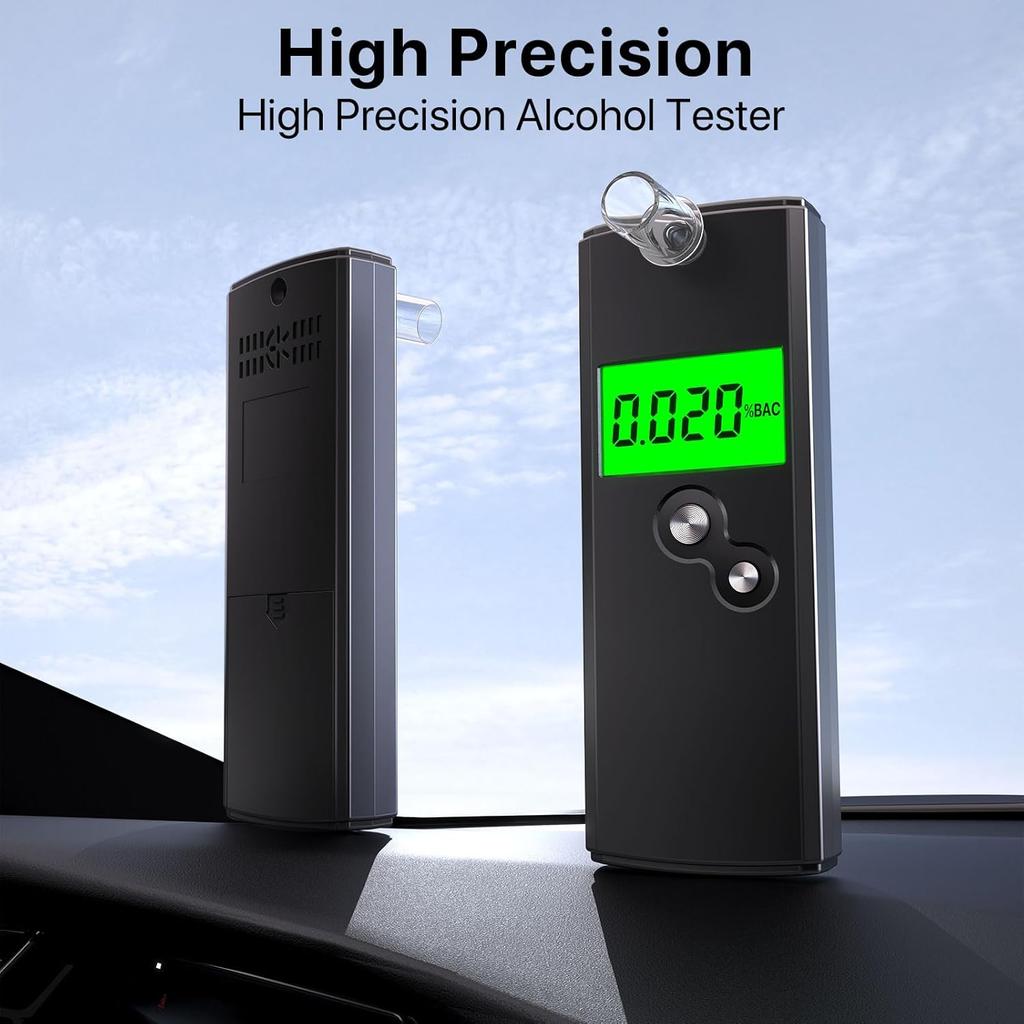 Breathalyzer,High-Accuracy Professional Breathalyzers for Alcohol with 10 Mouthpieces,Professional-Grade Alcohol Breathalyzer Tester with LCD