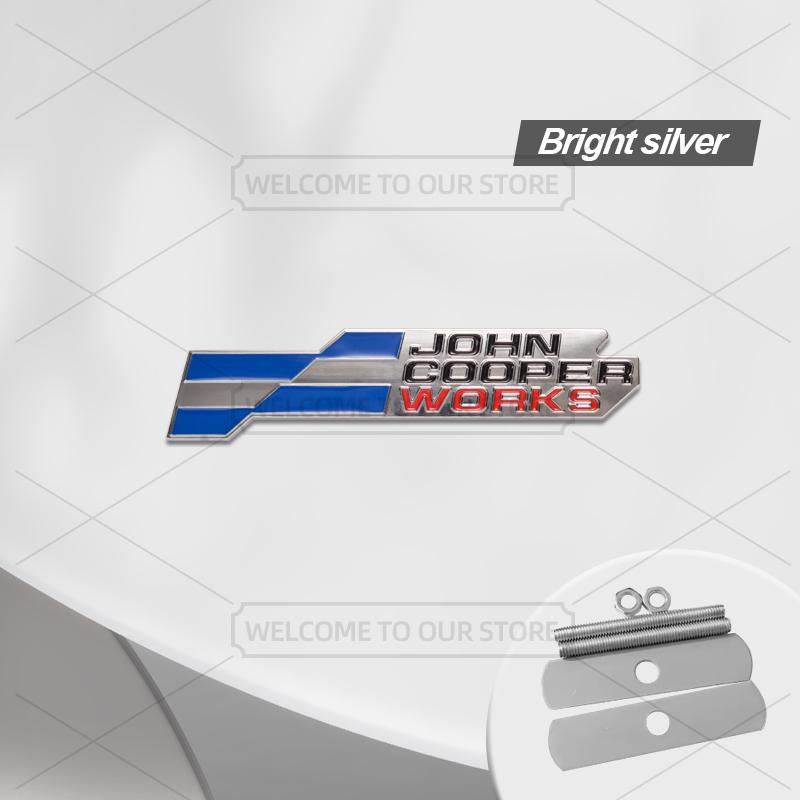 Emblema Metallico 3D John Cooper Works per Auto, Badge Griglia, Adesivi Auto, Adesivo Posteriore Auto per Mini Cooper S U25 J01 J05 F66 F65 F67