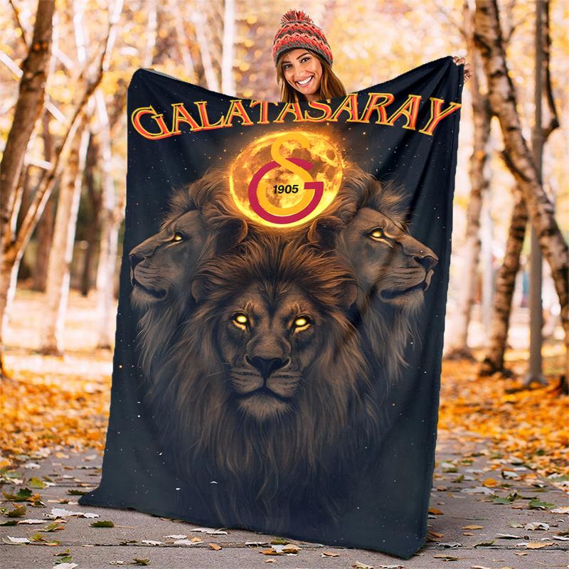 Galatasaray Flannel Blanket Soft All-Season Throw, Design for Camping, Car Travel, Hiking Sofa, Bed, Office Perfect Gift for Parties