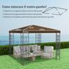 Garden Gazebo Cover 3x3 M In 600D Oxford Fabric with Drainage Holes, Brown