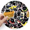 50 Bowknot Little Black Cat Cute Cartoon Stickers for Decorating Suitcases, Water Bottles, and Phone Cases